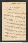 Nachlass Franz Steindachner, Brief von Josef Szombathy an Franz Steindachner (07.09.1906), Inv.Nr. 534.09, Seite 1